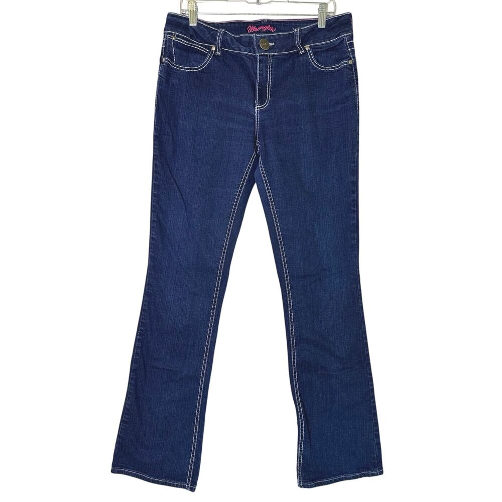 Wrangler Women Booty Up Bootcut Mid Rise Blue Denim Jean 11/12x36 - 10MWZNI
